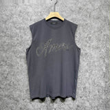 Amiri tank top black and white print