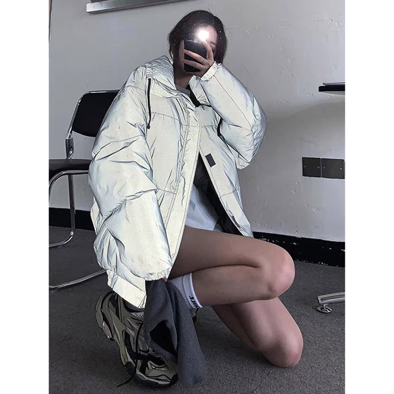 Unisex Coat FOG Reflective Winter Warm Loose Jacket
