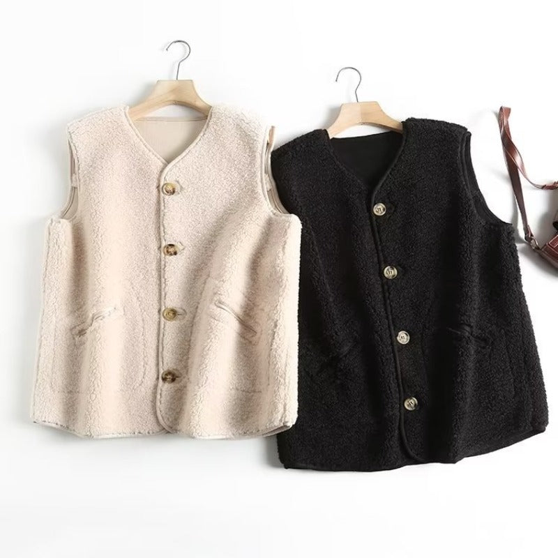 Women Vest Imitation Lamb All-Match Soft