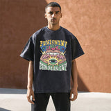 Mens Vintage T Shirt Half Sleeve T-Shirt Hip Hop T-Shirt