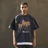 Mens Vintage T Shirt Half Sleeve T-Shirt Men and Women