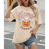 KEKEMI Howdy Pumpkin Thanksgiving Shirt for Women Oversized