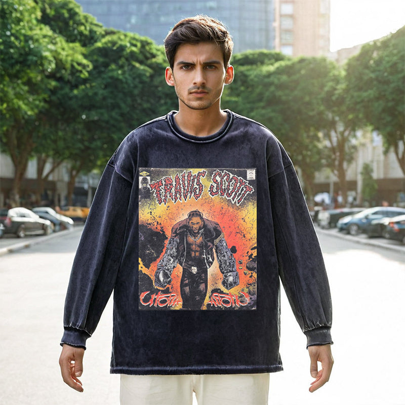 Mens Vintage Long Sleeve Shirt