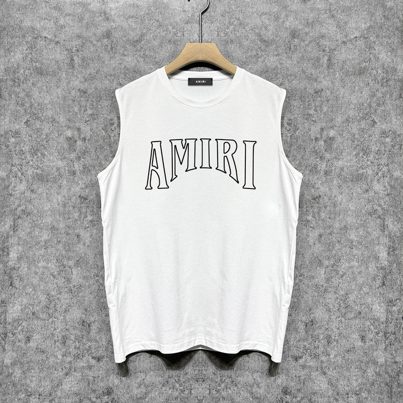 Amiri tank top cut out sun portrait printing