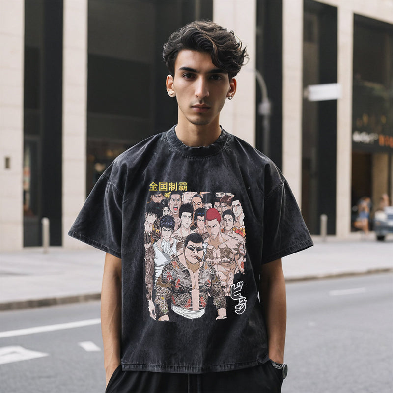 Mens Vintage T Shirt Old Short Sleeve T-Shirt Men and Women