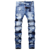 DSQ2 Jeans Maple Leaf Stickers Broken Copper Jeans