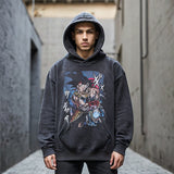 Mens Vintage Hoodie Printed Old Hooded Street