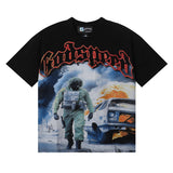 Godspeed t Shirts Fire Car Printing Cotton Casual Short Sleeves Men and Women
