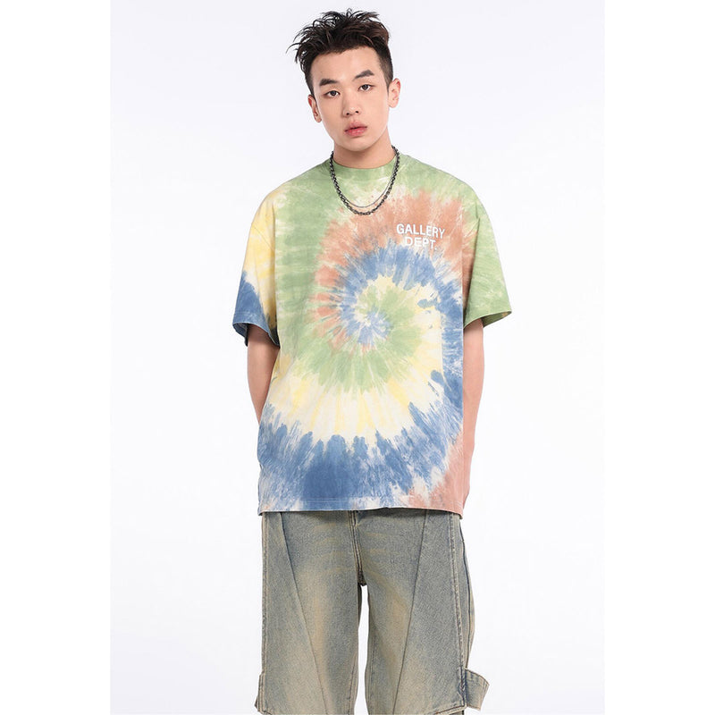 Unisex T-Shirts GALLERY DEPT Tie-dye Painted Loose Short Sleeves