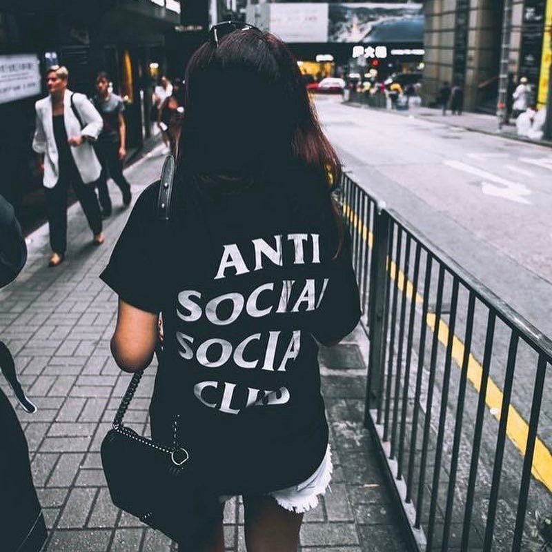Anti Social Club T Shirt Male and Female Couple Short Sleeve T-shirt