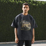 Mens Vintage T Shirt Washing Water Short Sleeve T-Shirt Men