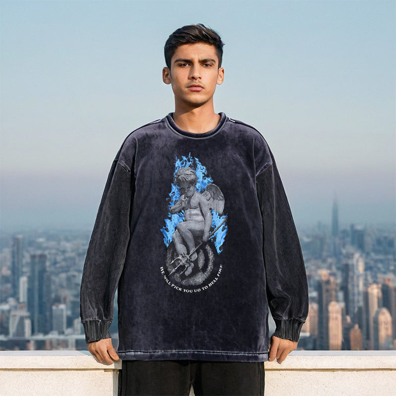 Mens Vintage Long Sleeve Shirt Long Sleeve T-Shirt Men's Street