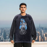 Mens Vintage Long Sleeve Shirt Long Sleeve T-Shirt Men's Street