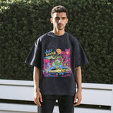 Mens Vintage T Shirt Washed and Old Short Sleeve T-Shirt