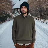 Men Sweaters Men's Solid Color Striped Pullover