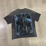 First Row T Shirts LOST UTOPIA UNEARTH CROPPED TEE White Ink Direct Injection Breathable Hot Drill