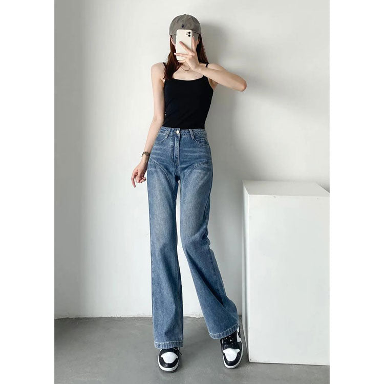 Women Jeans Bell-Bottom Pants Loose Slimming and Tall