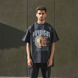 Mens Vintage T Shirt Printed Short Sleeve T-Shirt Men