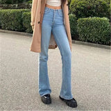 Women Jeans Vintage Stretch Slim Fit Bell-Bottom Pants