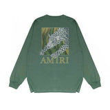 Amiri Long Sleeved Shirt Printed Trendy Pure Cotton