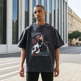 Mens Vintage T Shirt Loose Half Sleeve Casual