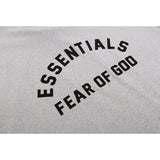 Fog Essentials T Shirts Spring Summer FOG Double Line Flocking Letter Crew Neck Short Sleeves