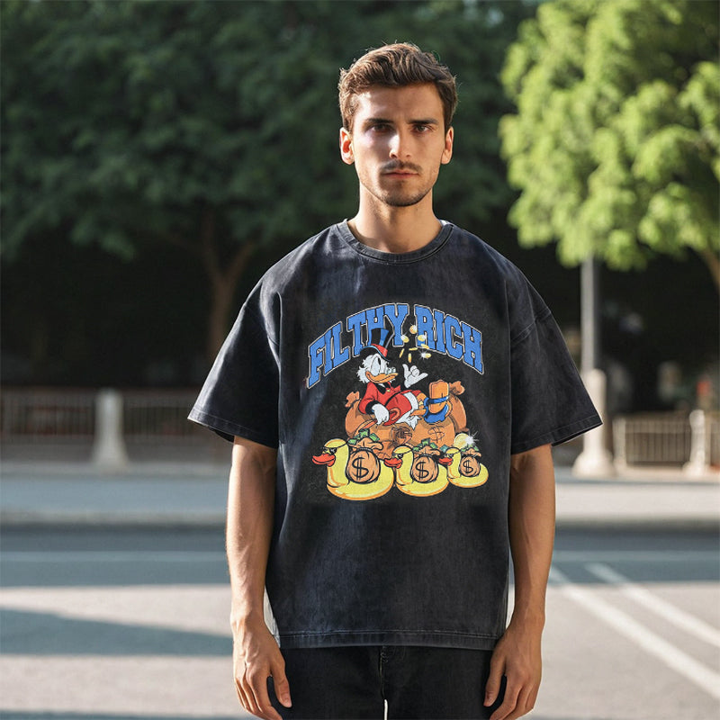 Mens Vintage T Shirt Short Sleeve T-Shirt Men Casual