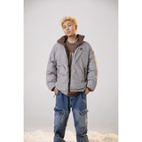 Unisex Coat Winter Cotton-Padded Coat Youth University Style Double-Sided Wear