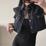 Women Vest Retro Loose Slimming and Short