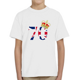 Inspired By Queen 'S Platinum Jubilee 2022 Elizabeth 70 Years T-shirt Printed Round Neck Short Sleeve T-shirt