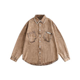 Unisex Shirt Heavy Distressed Coat Loose