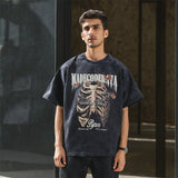 Mens Vintage T Shirt Printed Washed Old Short Sleeves