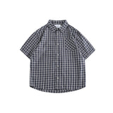Unisex Shirt Retro College Style Plaid Loose Cityboy