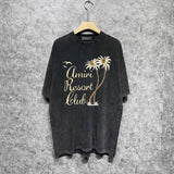 Amiri washed t-shirt coconut bird printing short sleeve