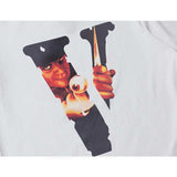 Vlone T Shirts Cartoon Character Eye Print Short Sleeve T-shirt Men's and Women's Large V Loose Half Sleeve
