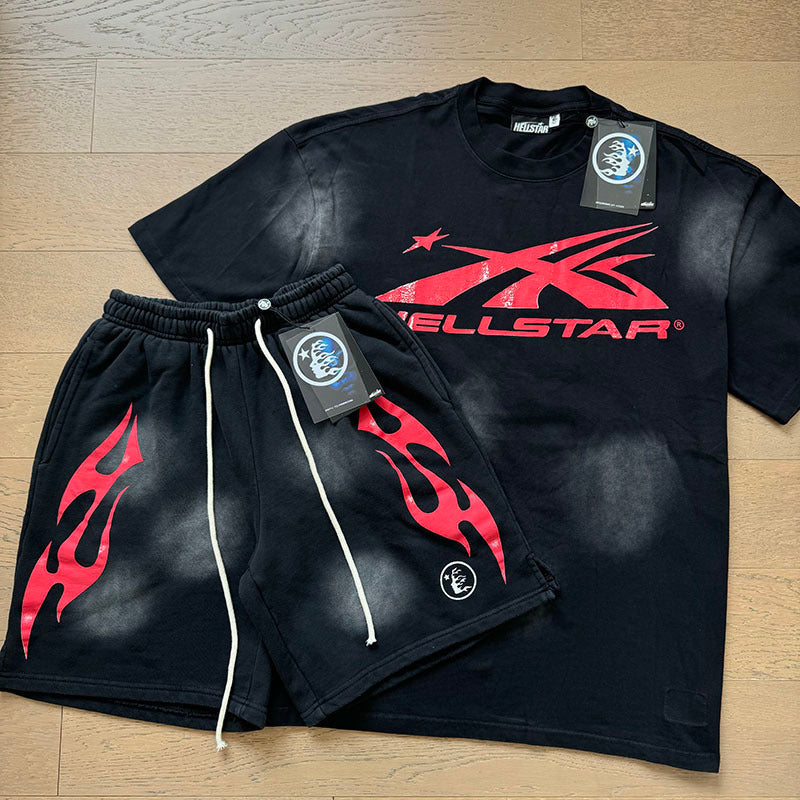 Hellstar T-Shirt And Shorts Two-Piece Set