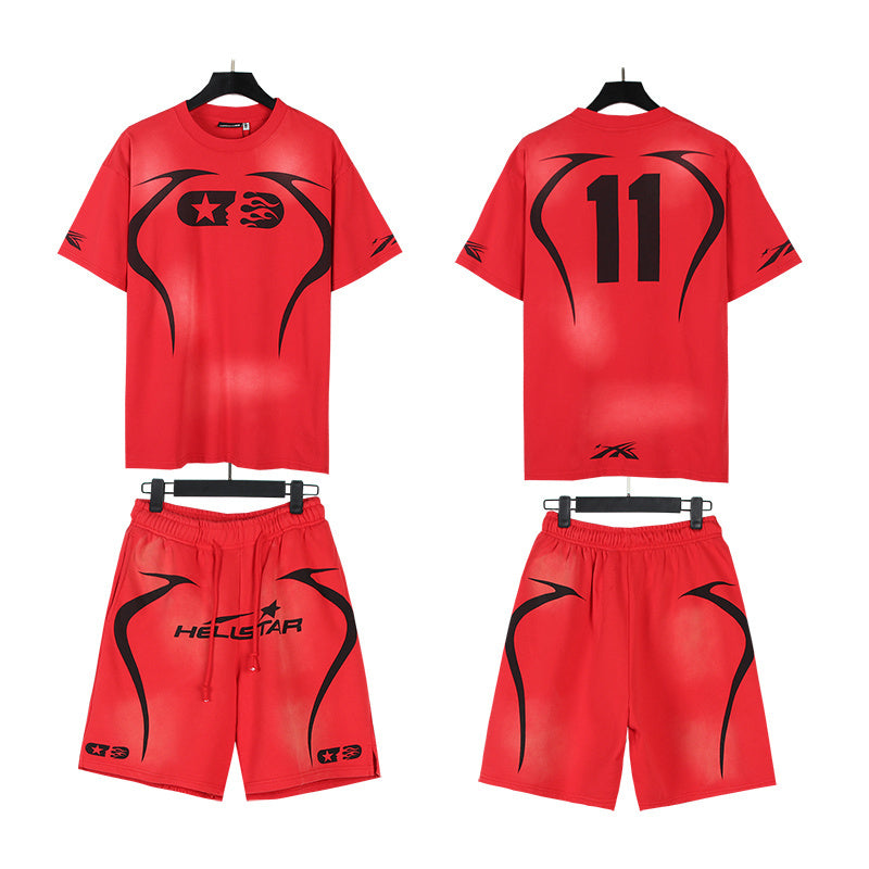Hellstar T-Shirt And Shorts Two-Piece Set