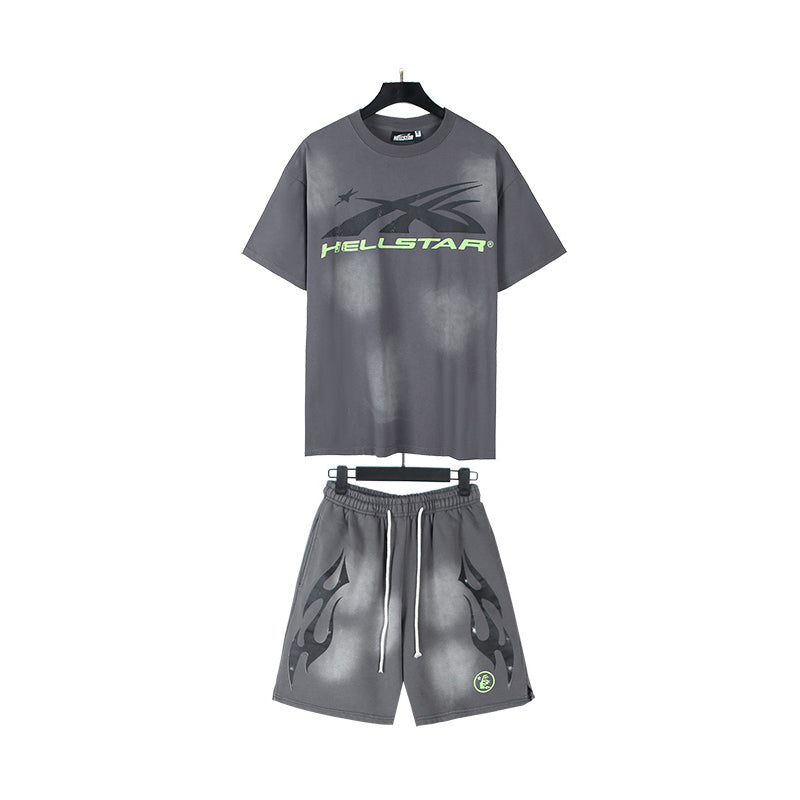 Hellstar T-Shirt And Shorts Two-Piece Set