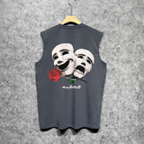 Amiri tank top double-sided rose printing
