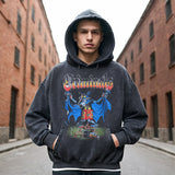 Mens Vintage Hoodie Cotton Hooded Sweater Wash