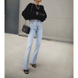 Women Jeans Stretch Slim Fit Bell-Bottom Pants