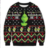 Black Christmas Sweater Crew Neck Sweater 3D Printed Sweater
