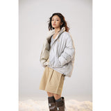 Unisex Coat Winter Cotton-Padded Coat Youth University Style Double-Sided Wear
