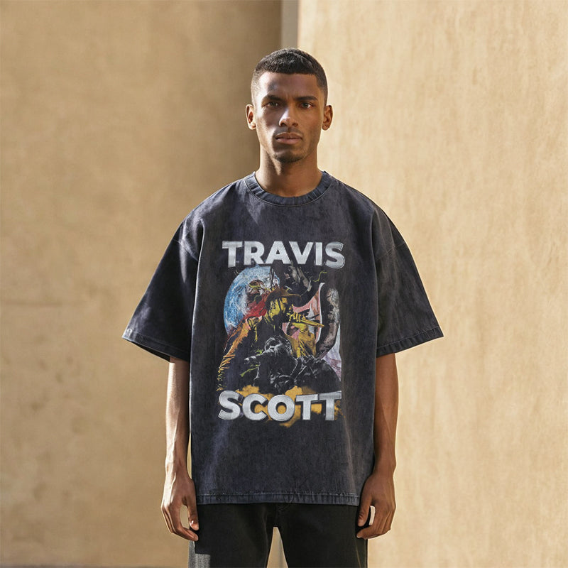 Mens Vintage T Shirt Short Sleeve T-Shirt Loose