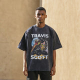 Mens Vintage T Shirt Short Sleeve T-Shirt Loose