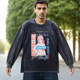 Mens Vintage Long Sleeve Shirt Vintage Wash Long Sleeve T-Shirt