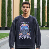 Mens Vintage Long Sleeve Shirt Casual Long Sleeve T-Shirt Men's and Women's