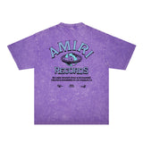 Amiri Washed Distressed T Shirt Printed Trendy Pure Cotton