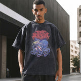 Mens Vintage T Shirt Cartoon Short Sleeve T-Shirt Men