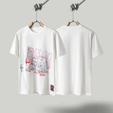 Travis Scott T Shirts x Mitchell x Ness SS24 UNIVERSITY OF ALABAMA LOGO printed lettering short sleeves